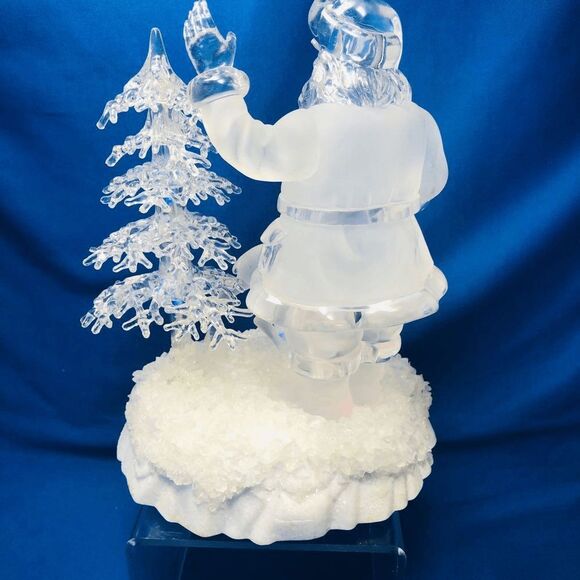 Heritage Mint, LTD C114A acrylic color changing battery lights Santa With Deer I